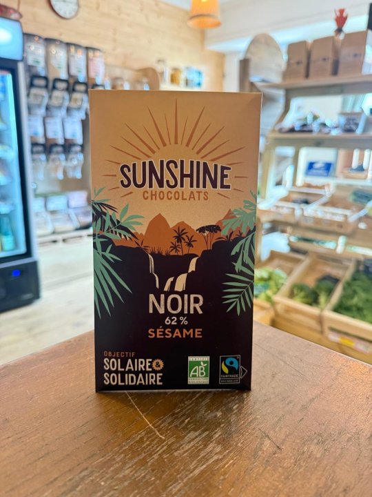 TABLETTE NOIR 70 % SESAME SUNSHINE 100GR