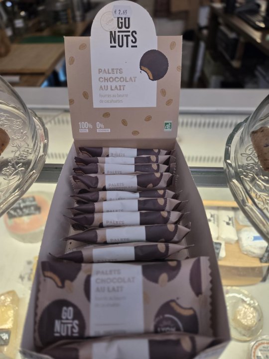 PALETS CHOCOLAT AU LAIT BEURRE CACAHUETE X2 17GR GO NUTS