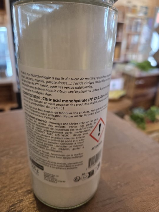 ACIDE CITRIQUE POT VERRE GALIPOLI