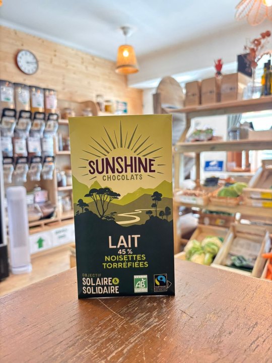 TABLETTE LAIT 45% NOISETTES TORREFIEES SUNSHINE