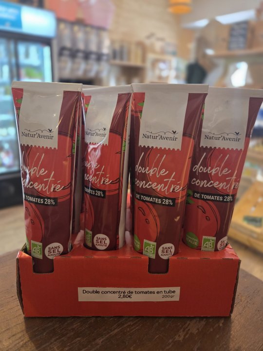DOUBLE CONCENTRE DE TOMATE TUBE 28% 200GR NATUR'AVENIR