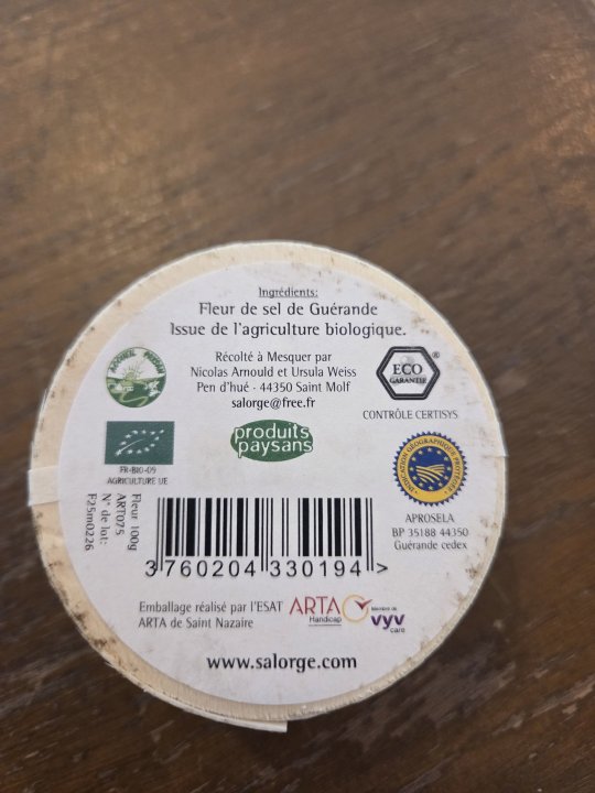 FLEUR DE SEL DE GUERANDE 100G SALORGE DE ROSTU