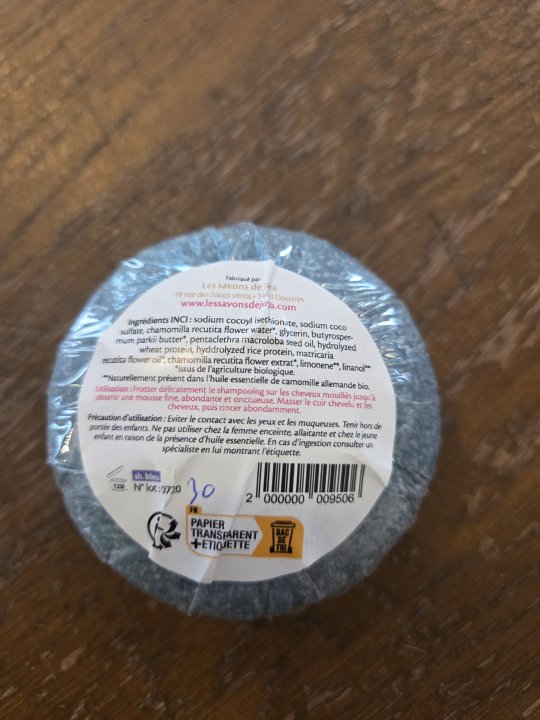 SHAMPOING SOLIDE BLEU JOYA 80GR
