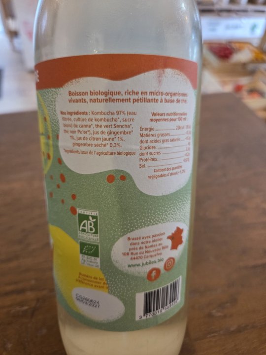 KOMBUCHA CITRON GINGEMBRE JUBILES 1L