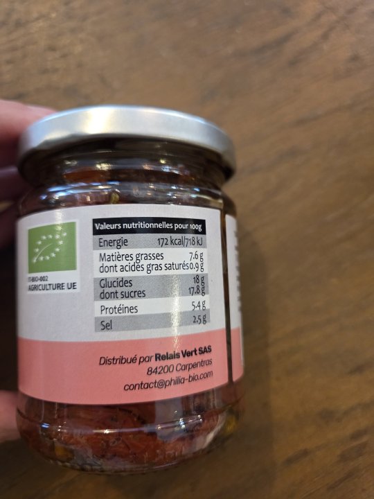 TOMATES SECHEES A L'HUILE PHILIA 190GR