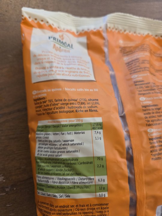 BRETZELS QUINOA PRIMEAL 200GR