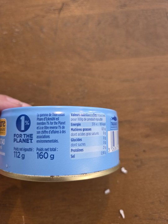 THON LISTAO NATUREL 160GR PHARE D'ECKMUHL