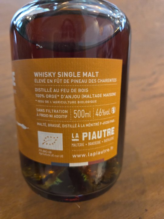 WHISKY AMBRE EDITION SINGLE MALT LA PIAUTRE