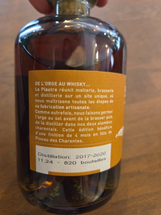 WHISKY AMBRE EDITION SINGLE MALT LA PIAUTRE