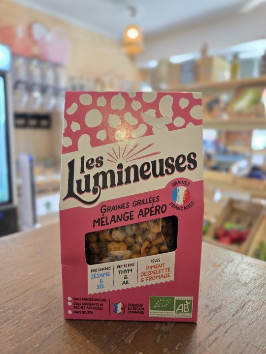 MELANGE APERO LUMINEUSES (POIS CHICHE PETITS POIS FEVE) 90GR 