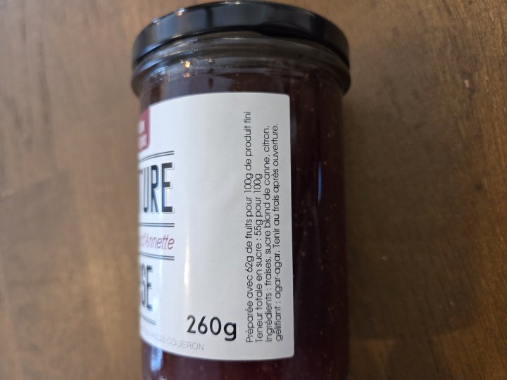 CONFITURE FRAISE LES CUEILLETTES D'ANNETTE 260GR
