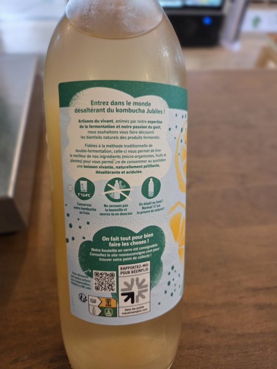 KOMBUCHA YUZU BERGAMOTE JUBILES 1L