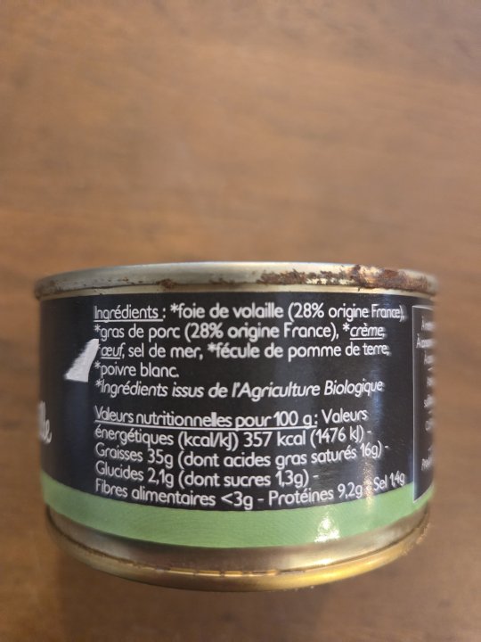 MOUSSE DE FOIE VOLAILLE SS NITRITE ROSTAIN 120GR