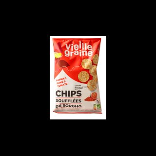 CHIPS SOUFFLEES SORGHO PAPRIKA FUME ET TOMAGE VIEILLE GRAINE 60GR
