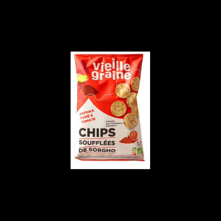 CHIPS SOUFFLEES SORGHO PAPRIKA FUME ET TOMAGE VIEILLE GRAINE 60GR