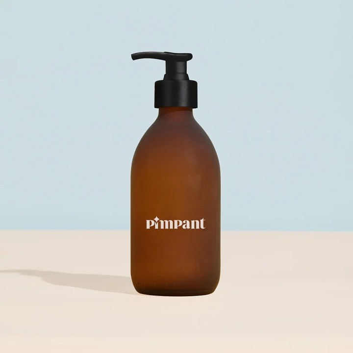 BOUTEILLE AMBREE VERRE RECHARGEABLE PUSH PIMPANT 300ML