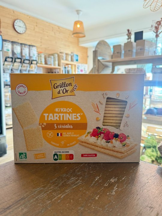 TARTINES KI'KROC 3 CEREALES SANS GLUTEN GRILLON D'OR 270GR