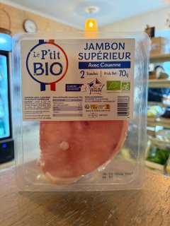 JAMBON 2 TRANCHES LE PTIT BIO 70GR