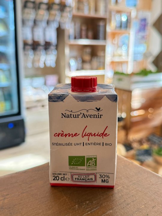 CRÈME ENTIERE LIQUIDE STERILISE UHT NATUR'AVENIR 20CL