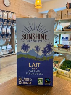 TABLETTE LAIT 45% CARAMEL FLEUR DE SEL SUNSHINE