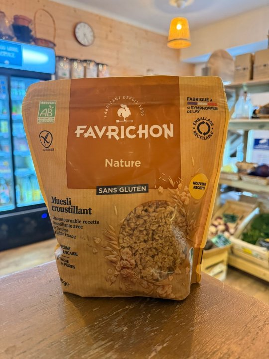 MUESLI CROUSTILLANT NATURE SS GLUTEN FAVRICHON 500GR